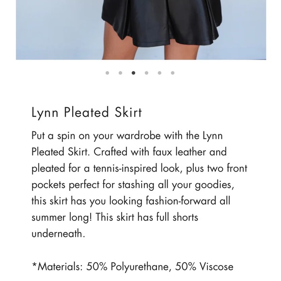 NWT Vestique faux leather skirt (with shorts underneath)- Lynn pleated skirt - Picture 4 of 4